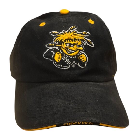 Wichita State Shockers Black Yellow Adjustable Baseball Cap WSU USED - Picture 10 of 16
